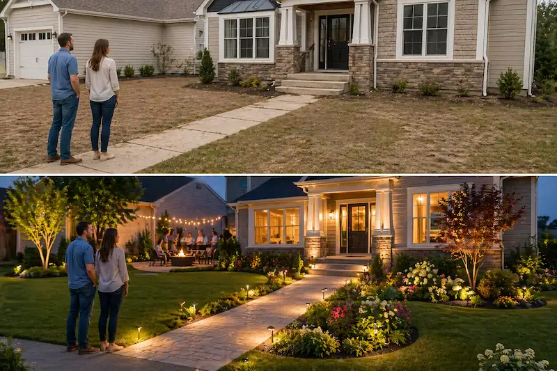 lighting installation charlotte before after home