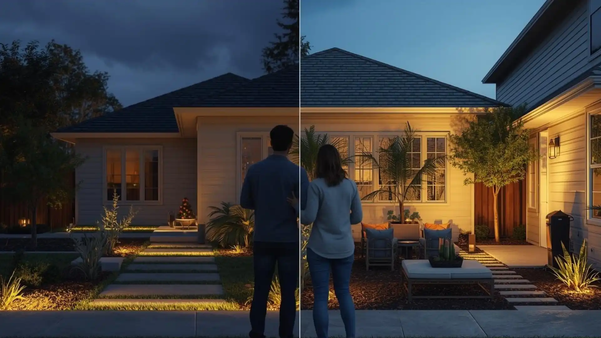 outdoor lighting contractor charlotte before after 1