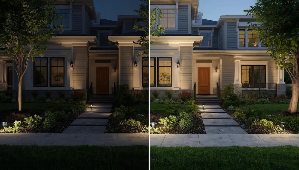 Charlotte outdoor lighting gallery displaying pathway lights for safe and clear night walking.