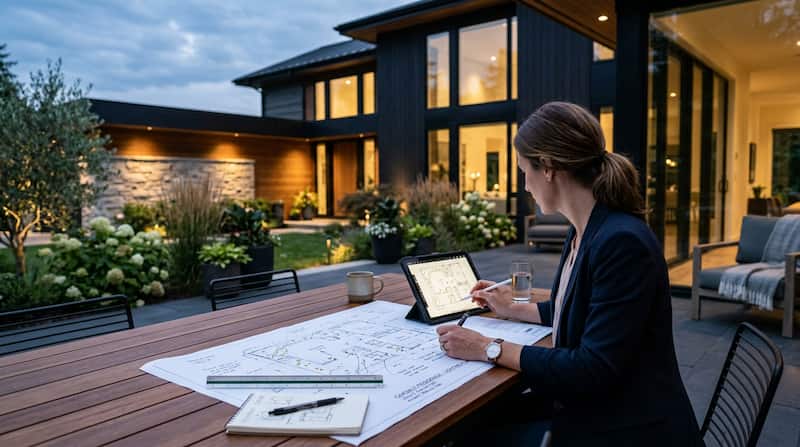 Services 4 Planning custom outdoor lighting design for a home in Charlotte with layout and lighting setup